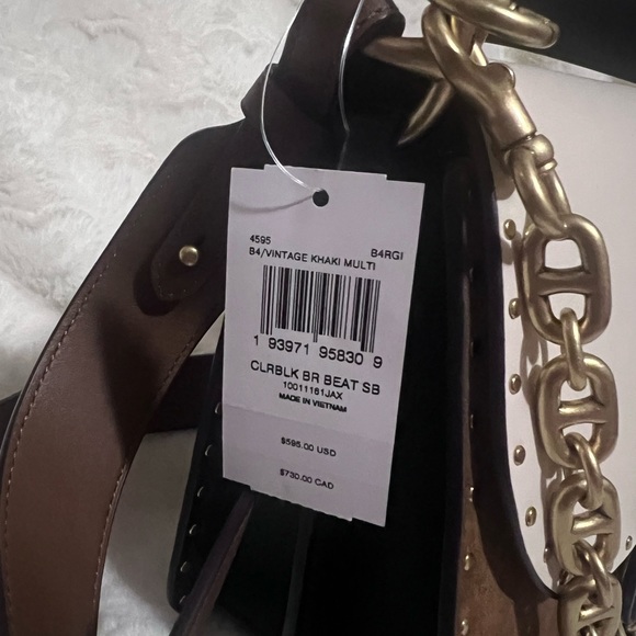 Coach Beat Shoulder Bag In Colorblock With Rivets - Picture 8 of 12